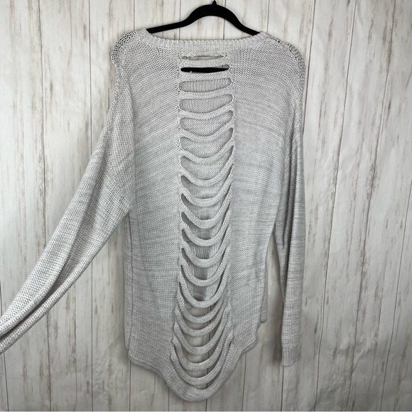 Stitches and Stripes gray open back sweater XL - Picture 1 of 6